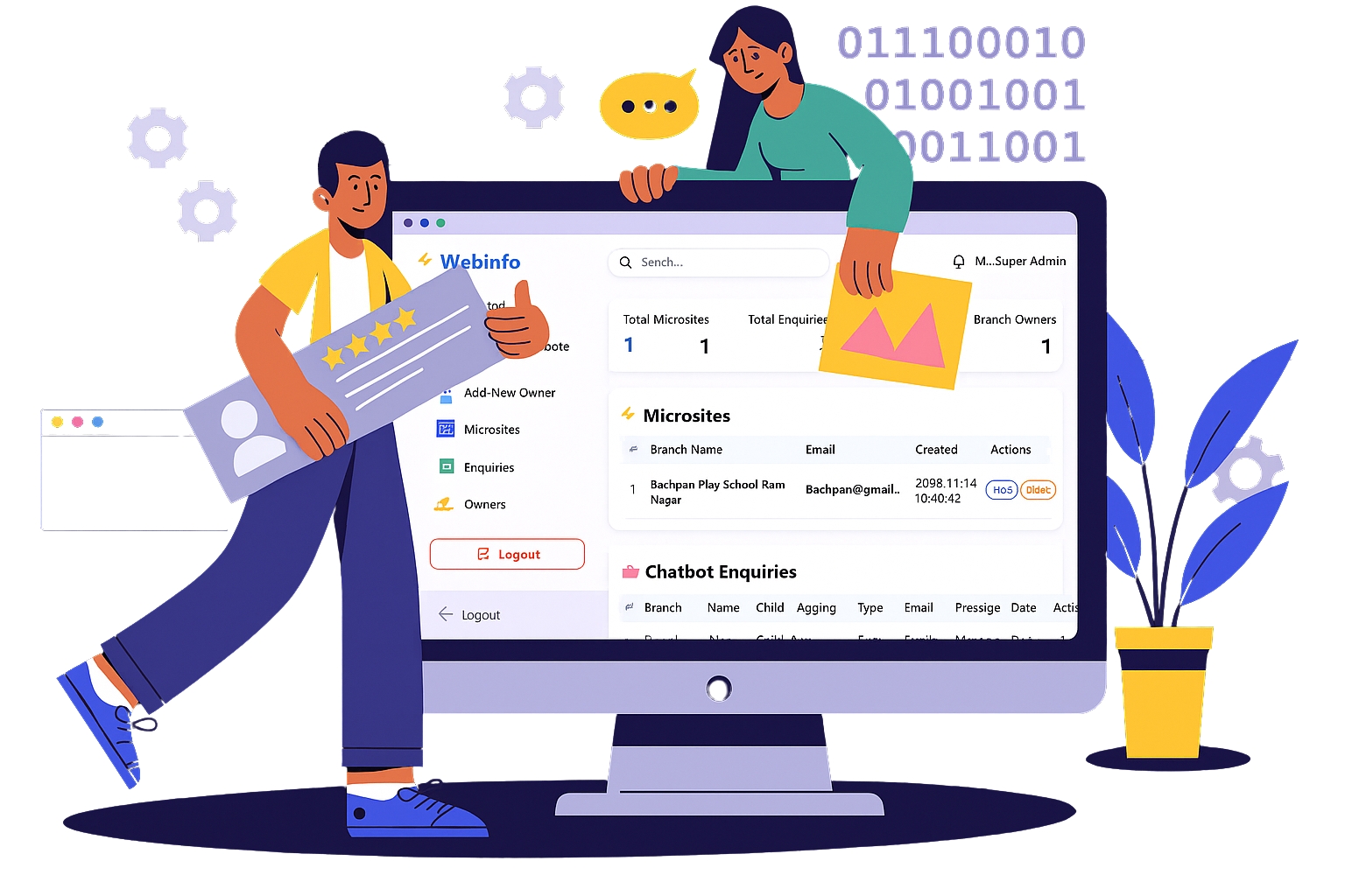 Webeinfo CMS Dashboard Illustration